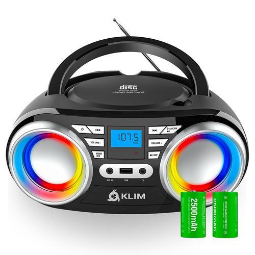 KLIM Boombox B3 + Poste Radio Lecteur CD Portable + Radio FM, CD