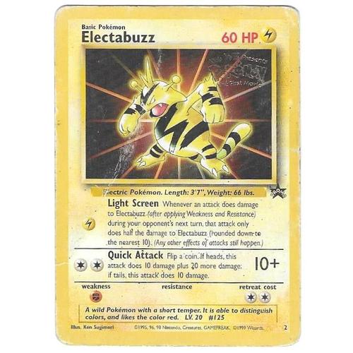 Electabuzz 2 Black Star Promo - "Kids Wb Presents Pokemon The First Movie"