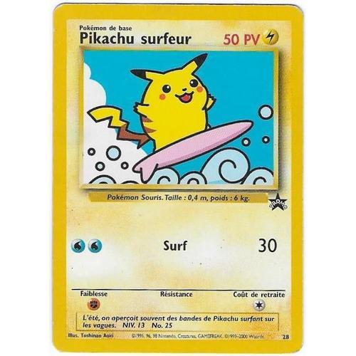 Pikachu Surfeur 28 - 50pv - Black Star Promo - Carte Francaise