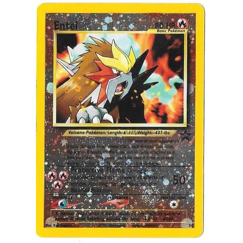 Entei 34 Promo "Black Star Wizard Of The Coast" Holo Reverse - English Pokemon Card