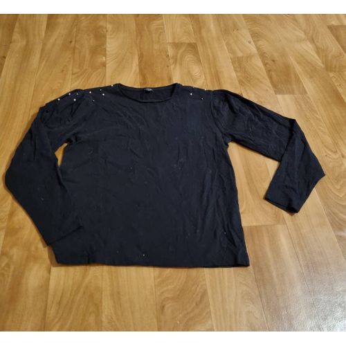 Pull Noir Kiabi Perlées Aux Épaules Taille 12 Ans