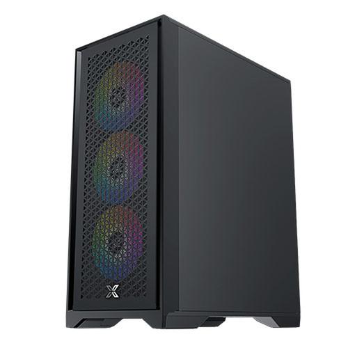 XIGMATEK LUX S - Mid tower - ATX - panneau latéral fenêtré (verre trempé) - pas d'alimentation (ATX / PS/2) - noir - USB/Audio