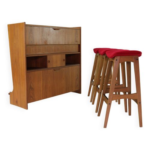 Set De Bar Sec Design Danois Par Johannes Andersen Pour Skaaning Amp Sn Marron