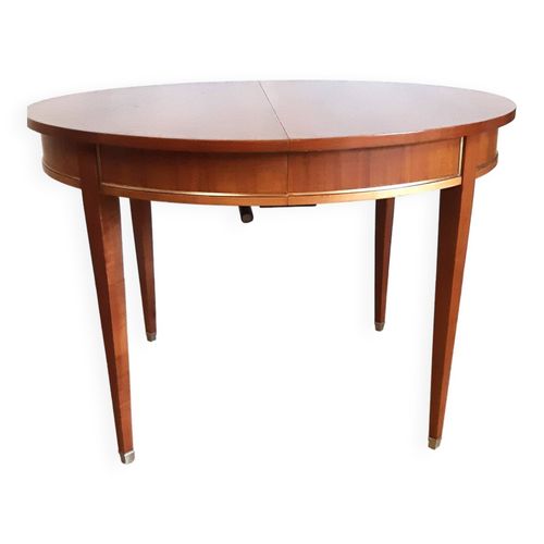 Table Ronde Style Louis Xvi Pieds Fuseaux En Merisier Et Placage De Merisier Restaure Bois