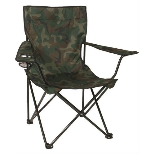 Chaise Relax / Fauteuil De Camping Pliant Camouflage Woodland Avec Dossier Accoudoir Et Porte Gobelet - 14445020
