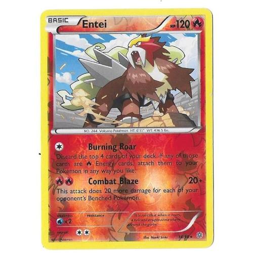 Entei 14/98 - 120pv - Xy Ancient Origins - Rare Reverse Holo Pokemon Card