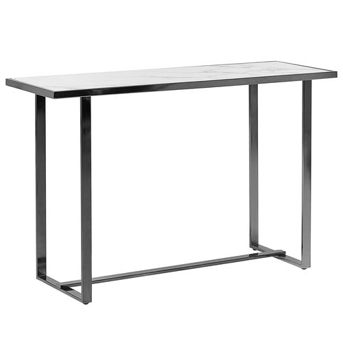Console Plano Effet Marbre Argenté