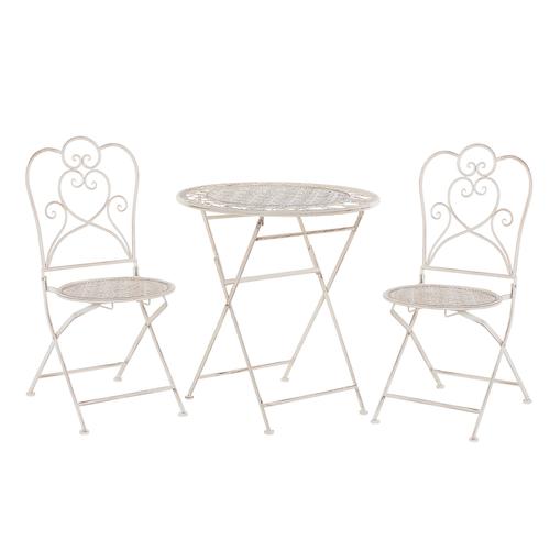 Ensemble De Terrasse Bistrot Table Et 2 Chaises Beiges Trieste