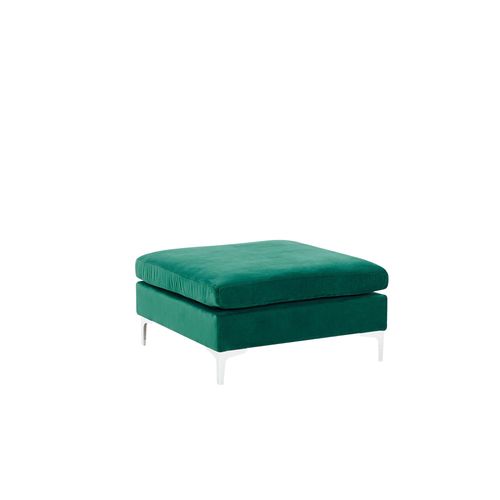 Pouf Ottoman En Velours Vert Evja