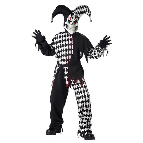 Déguisement Joker Diabolique Noir Et Blanc Enfant - Taille: Xl 12 - 14 Ans (155 Cm)