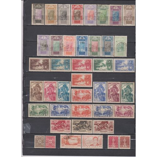 42 Timbres Guinee Obliteres & Neufs**&* + Sans Gomme De 1913 À 1940 Cote : 41 €
