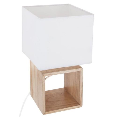 Lampe À Poser "Carré" 32cm Beige