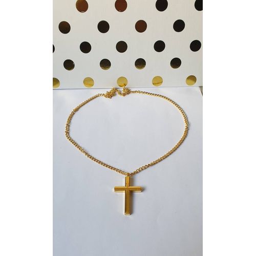 Collier Avec Pendentif Croix Dorée