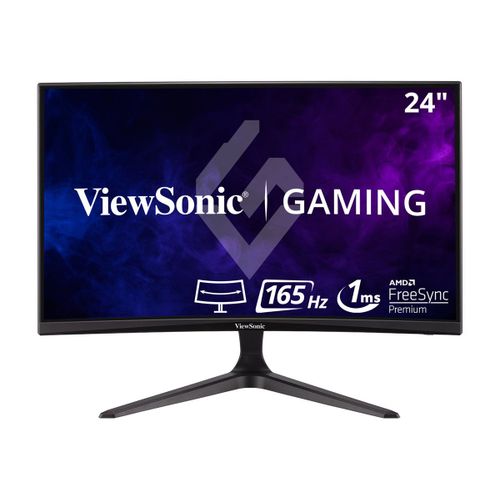ViewSonic VX2418C - Écran LED - jeux - incurvé - 24" (23.6" visualisable) - 1920 x 1080 Full HD (1080p) @ 165 Hz - VA - 250 cd/m² - 3000:1 - 1 ms - 2xHDMI, DisplayPort - haut-parleurs