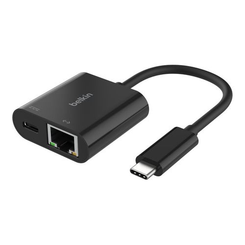 Belkin - Adaptateur réseau - USB-C - Gigabit Ethernet x 1 + USB-C (uniquement alimentation) x 1
