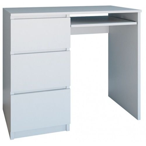 Iloa - Bureau Informatique D'ordinateur Style Moderne 98x51x76 - Travail Gaming - 3 Tiroirs + Support Clavier - Mobilier Bureau - Blanc