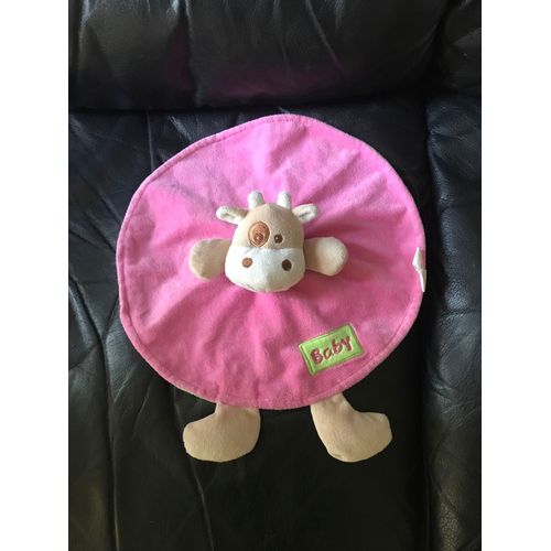 Maxita Doudou Vache Girafe Baby Plat Rond Rose Vert