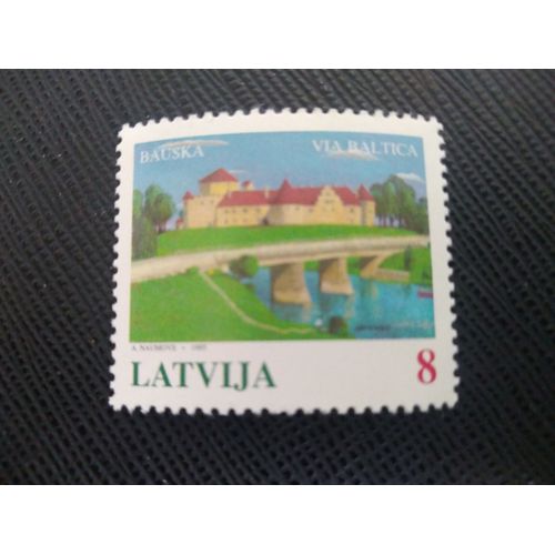 Timbre Lettonie Yt 358 Par La Baltique Bauska 1995 ( 170706 )