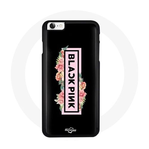 Coque Pour Iphone 7 Blackpink Groupe De K-Pop Logo Noir Rose Fond Noir