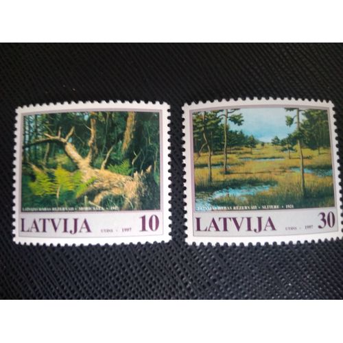 Timbre Lettonie Yt 426 - 427 Série: Réserves Naturelles 1997 ( 170706 )