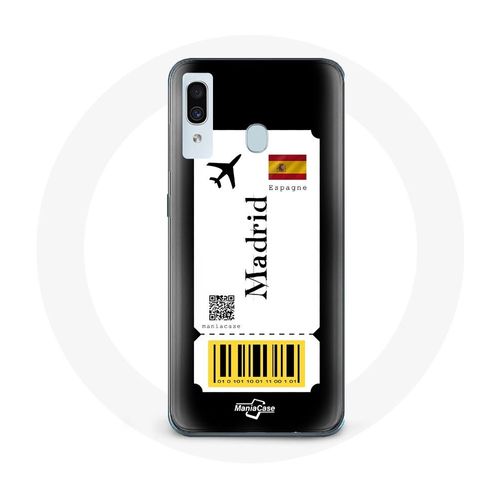 Coque Pour Samsung Galaxy A20e Billet D'avion Madrid Espagne