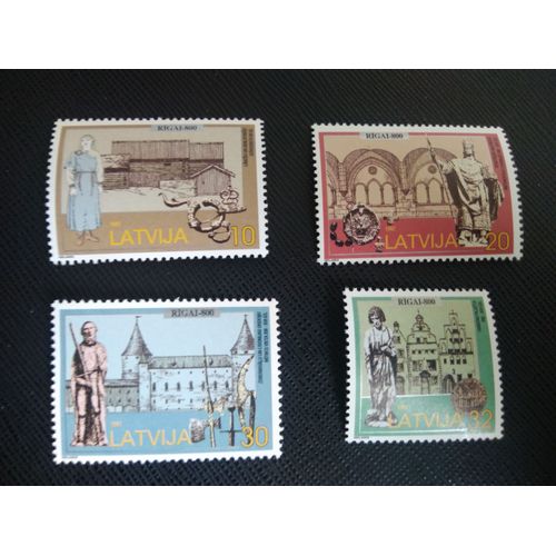 Timbre Lettonie Yt 431 A 434 Série: 800 Ans Riga 1997 ( 170706 )