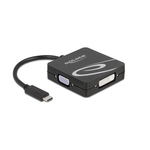 Delock 63129 Câble Vidéo Et Adaptateur 0,1 M Usb Type-c Dvi + Vga + D