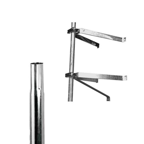 Pack HDSAT Paire d'étriers en U pour mât déport 50cm + Mât Emboitable 1m Diamètre 50mm