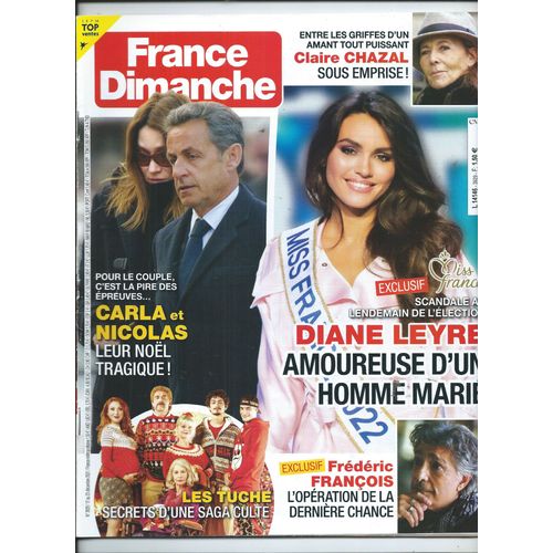 France Dimanche 17/12/2021 Carla & Nicolas Sarkozy, Diane Leyre, Frédéric François, Jane Birkin, Michel Sardou, Patrick Hernandez, Gérard Lenorman, Valérie Kaprisky, Fiona Gélin, G. Bécaud, Doc Gynéco