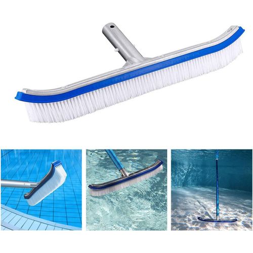 Brosse de paroi courbee 18 Pouces en Aluminium,Piscine Tête de Brosse ,Brosse Ligne Plastique d'eau(sans tige)