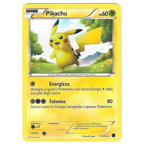 Pikachu 115/114 - Black And White - Ultra Rare Carte Secrete Italienne