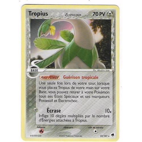 Tropius 23/101 - 70pv - Espèces Delta ¿ - Ex Iles Des Dragons - Rare Carte Pokemon Française