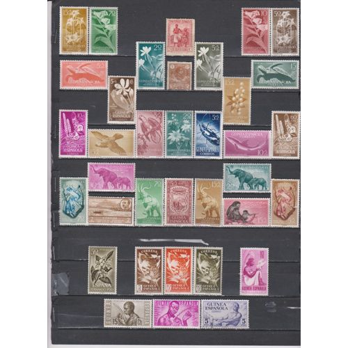 36 Timbres Guinee Espagnole + F. Poo Obliteres & Neufs**&* + Sans Gomme