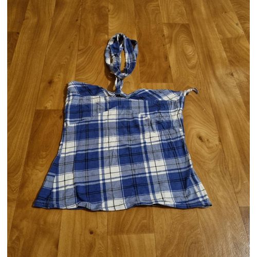 Top Bleu Et Blanc À Carreaux Taille 16 Ans