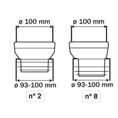 Raccord WC droit N°2 CETA pour tube Ø100/110 mm - 214-002