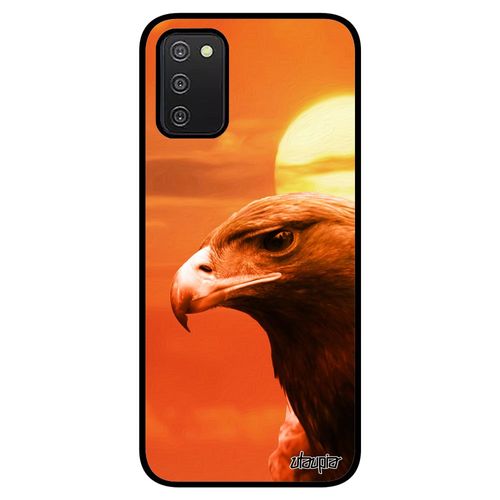 Coque Samsung A03s Silicone Aigle Orange Etui Caoutchouc Rapace Animal Case Couché De Soleil Design Mobile Animaux Royal Ciel Galaxy