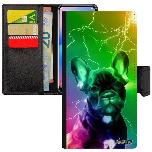 Coque Iphone 13 Mini Rabat Chien Vert Eclair Multicolore Animaux Personnalisé Case Etui Bulldog Francais Mignon Made In France