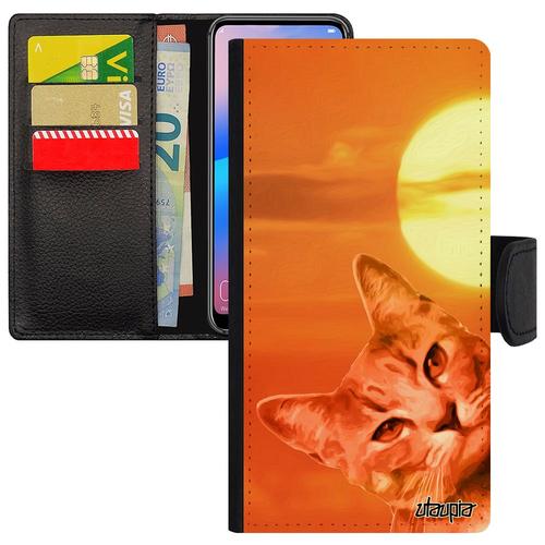 Coque Chat Galaxy S22 Dessin Ciel Design Mobile Animal Etui Animaux Lol Cat Magnetique Felin Matou Chaton Portable Orange De Samsung