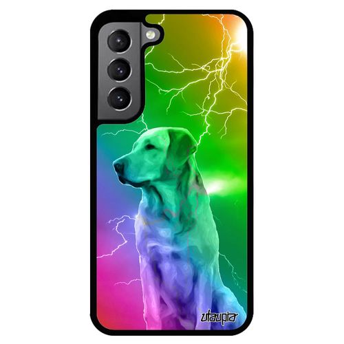 Coque Galaxy S22 Silicone Chien Chiot Smartphone Orage Jaune Etui Design Labrador Cover Animaux Multicolore Housse Telephone Samsung