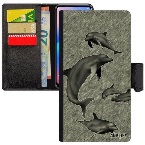 Coque Dauphin Pour Iphone 13 Mini Portefeuille Ocean Animal Marsouin Personnalisé Design Animaux Dessin Pochette Mer Telephone