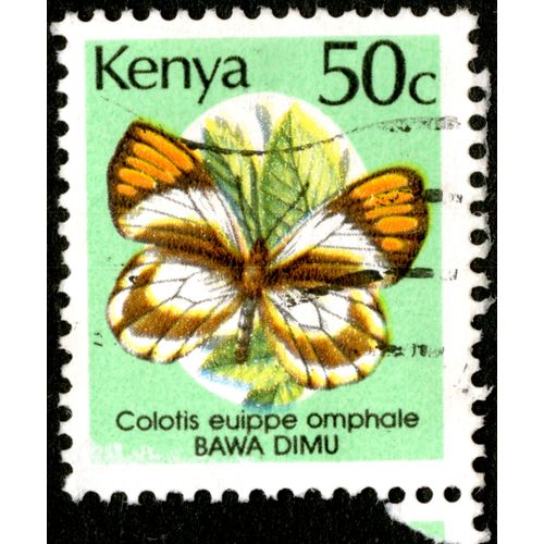 Timbre Oblitéré Kenya, Colotis Euippe Omphale, Bawa Dimu, 50 C