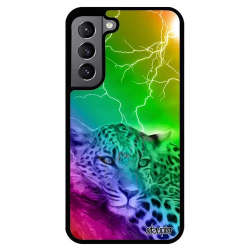 Coque Pour Samsung Galaxy S22 Silicone Leopard Guepard Jaguar Dessin Housse Design Arc En Ciel Jaune Multicolore Afrique Etui Eclair