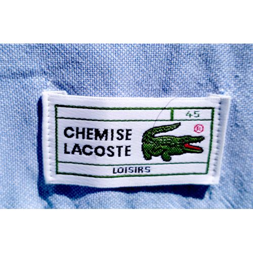 Chemise Lacoste Taille 45 Manche Longues En Coton Premium