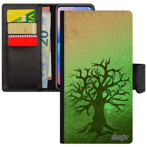 Coque Telephone Pour Iphone 13 Mini Portefeuille Peinture Arbre Etui 4g Zen Foret Vert Naturel Cover Solide De Vie Nature Case