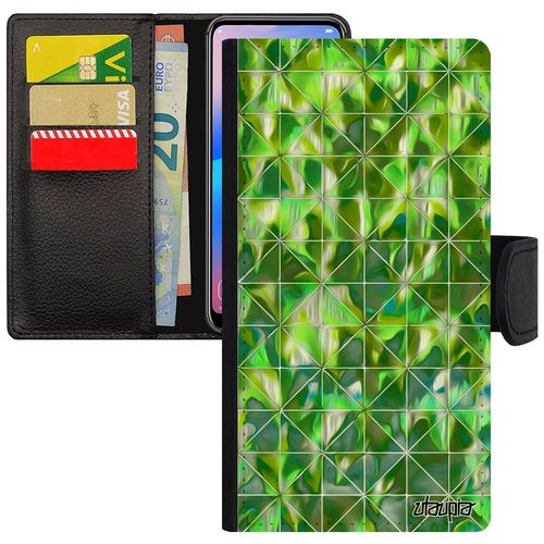 Coque Design Carreau Iphone 13 Mini Simili Cuir Portefeuille Aimantée Rigide Coloré Carre 128 Go Motif Etui Vert Vegetal Effet