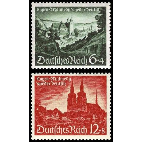 Allemagne, 3ème Reich 1940, Très Beaux Timbres Neufs** Luxe Yvert 673 674, Retour D'eupen Et Malmedy Dans Le Reich Allemand, Filigrane Croix Gammées.
