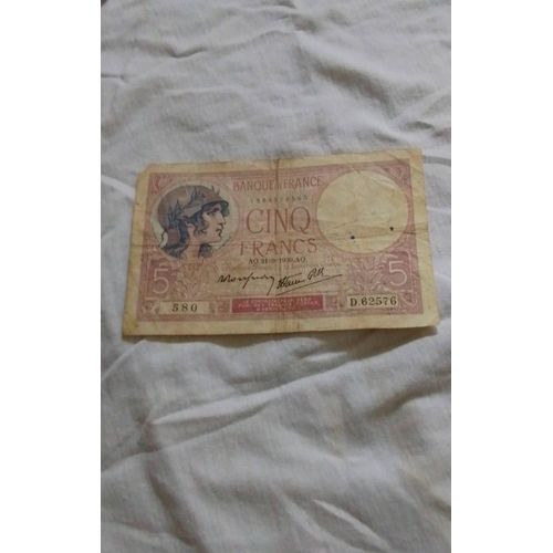 A Vendre Billet De5 Francs Français 24 9 1939