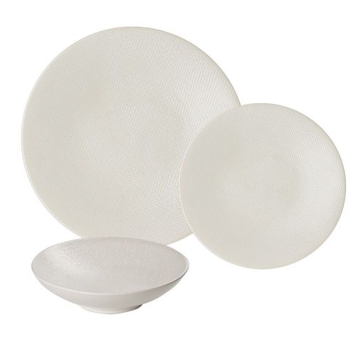 Service D'assiettes Vésuvio Blanc 12 Pièces
