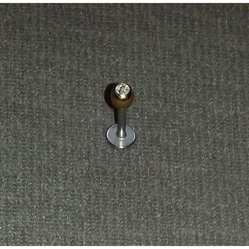 Piercing Doré Labret Avec Strass Blanc