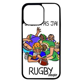 Coque Pour Iphone 13 Pro Silicone J'peux Pas J'ai Rugby Texte Drole Comique Xv De France Pas Cher Souple Smartphone Etui Blanc